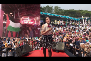 Amazing! Konser Via Vallen Diwarnai Kibaran Bendera Palestina