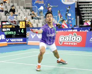 Juara Korea Open, Ginting Susah Payah Tumbangkan Jonathan