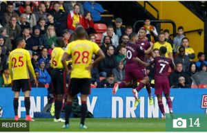 Tiga Gol Aguero Antarkan Manchester City Bantai Watford