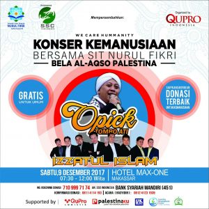 Opick Akan Meriahkan Konser Amal Palestina di Makassar