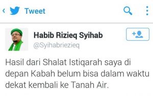 Cuitan Habib Rizieq Batal Pulang Ternyata Hoax