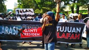 Deklarasi #2019gantipresiden di Makassar Diwarna Aksi Unjuk Rasa Mahasiswa
