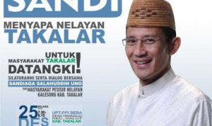 Hari Ini, Sandiaga Uno Sapa Nelayan Takalar