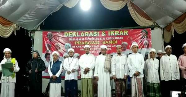 Prabowo Sandi Menang 83,76 Persen, Ribuan Pendukung Gelar Syukuran