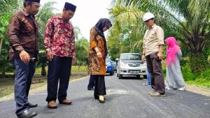 Bupati Indah Tinjau Proyek Jalan, Lihat Aksinya
