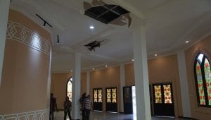 Plafon Menara Masjid Al Aqsha Jebol