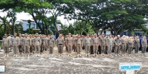 Satpol PP Sidrap Apel Akbar di Halaman Kantor Bupati