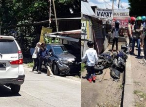 2 Pemotor Bertabrakan Dekat Toko Perlengkapan Mayat