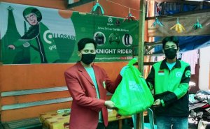 IMM Sulsel dan Masyarakat Ekonomi Syariah Bagikan Sembako untuk Driver Ojol