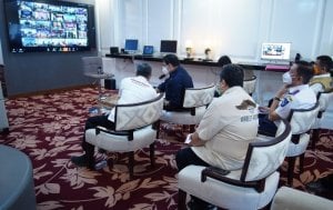 Video Conference Bersama Kemendagri, Sekprov Laporkan Penanganan Covid-19