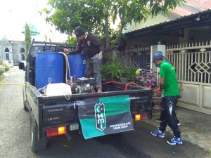 Seminggu Kedepan, HMI-KAHMI Sidrap Semprot Disinfektan Rumah Warga