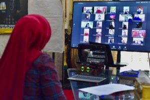 Lies Nurdin-Puspita Milenia Takalar Temu Wicara Virtual Bahas Peran Keluarga Cegah Covid-19