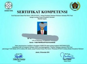 Hati-hati, Beredar Sertifikat  Uji Kompetensi Wartawan Palsu