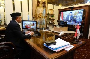 Hardiknas, Nurdin Abdullah Telekonferensi Bersama Stakeholder Bahas Belajar dari Covid-19
