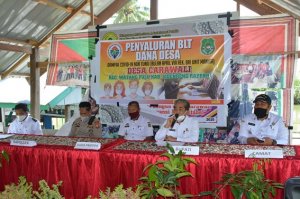 Serahkan BLT di Desa Carawali, Bupati Sidrap Sampaikan Pesan Ini