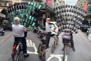 Demi Mainkan Pokemon Go, Kakek Ini Pasang 64 Smartphone di Sepedanya