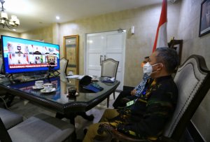 Via Virtual, Pj Wali Kota Makassar Ikuti Rakornas Pengawasan Intern 2020
