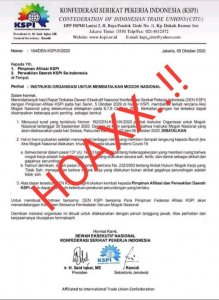 Surat Pembatalan Aksi Mogok Kerja KSPI Ternyata Hoaks