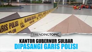 Waspada Rubuh, Kantor Gubernur Sulbar Dipasangi Garis Polisi