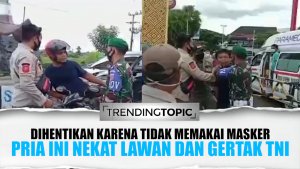 Pria Tambun Lawan TNI dan Satpol PP, Ditegur Tak Pakai Masker hingga Banting Helm