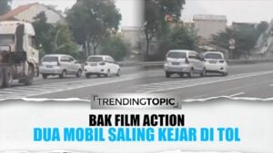 Mirip Film Action, Dua Mobil Kejar Kejaran dan Saling Senggol di Jalan Tol