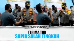 Kena Dampak Larangan Mudik, Puluhan Sopir Terima THR dari Polres Pelabuhan Makassar