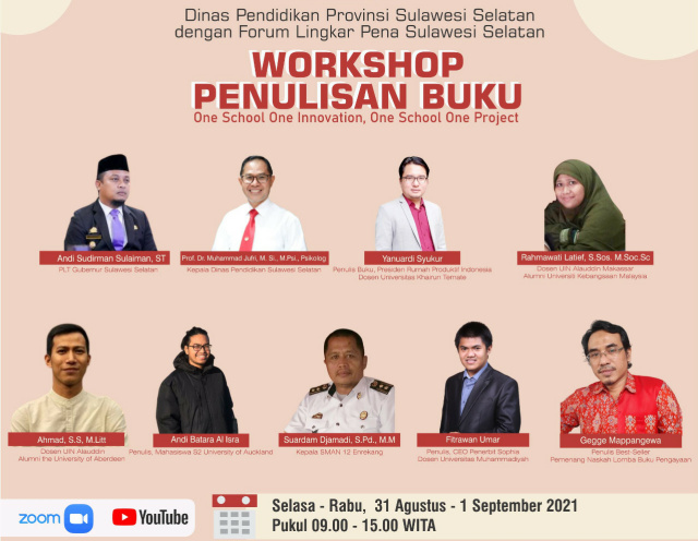 Besok, Disdik Sulsel Bersama FLP Gelar Workshop Penulisan Buku