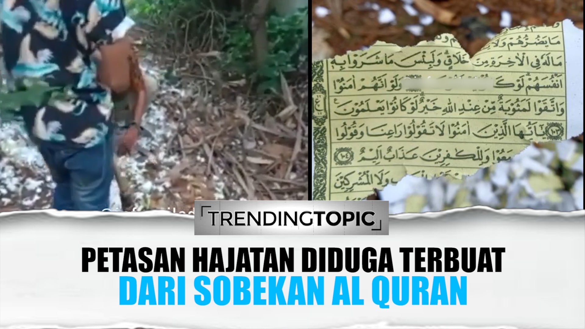 Heboh! Petasan Hajatan Diduga Terbuat dari Sobekan Al Quran