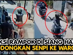 Terekam CCTV! Aksi Nekat Perampok Todongkan Senjata Api ke Warga di Siang Bolong