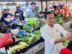 Tinjau Pasar Rakyat Talang Banjar, Jokowi Akui Harga Telur Merangkak Naik