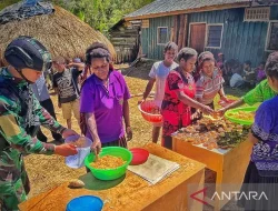 Satgas Yonif 321 Ajari Mamak Papua Ekonomi Kreatif dengan Mengolah Hasil Bumi Lokal