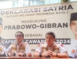 Satuan Relawan Indonesia Raya Deklarasikan Pasangan Prabowo-Gibran