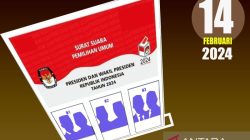 Ilustrasi surat suara Pemilu Presiden dan Wakil Presiden 2024. ANTARA/Ilustrator/Kliwon