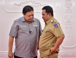 Airlangga Hartarto Temui Pj Gubernur Sulsel di Rujab, Bahas Ini