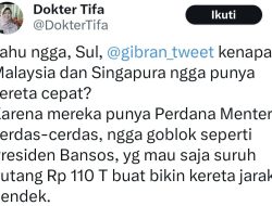 Gibran bin Jokowi Klaim Singapura dan Malaysia Puji Kereta Cepat Indonesia, Dokter Tifa: Tidak Mau Disuruh Berutang Rp110 Triliun