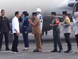 Potret Jokowi di Bandara Sultan Hasanuddin Disambut Pj Gubernur Bahtiar, Ketua DPRD, Pangdam, hingga Kapolda