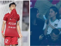 Ekspresi Azizah Salsa Tersorot Kamera Sesaat Sebelum Arhan Lakukan Lemparan yang Berbuah Gol untuk Timnas