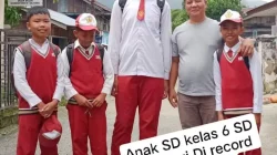 Viral di Medsos, Murid SD dengan Tinggi Badan 2 Meter, Tampak Beda Berseragam Merah Putih