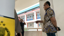 Kapolres Metro Jakarta Utara Kombes Pol Gidion Arif Setyawan meninjau lokasi tewasnya Taruna STIP Marunda Jakarta Utara, Jumat (3/5/2024). ANTARA/Mario Sofia Nasution/aa.