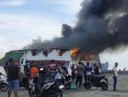 KMP Permata Lestari Terbakar di Pelabuhan PT BLJ Bengkalis, Tidak Ganggu Arus Penyeberangan Lain