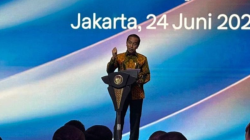Presiden RI Joko Widodo memberikan arahan pada acara Peresmian Peluncuran Digitalisasi Layanan Perizinan Penyelenggaraan Event di Jakarta, Senin (24/6/2024). ANTARA/Yashinta Difa Pramudyani