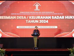 33 Desa atau Kelurahan Diresmikan Sebagai Wilayah Sadar Hukum di Sulsel, 12 di Antaranya dari Makassar