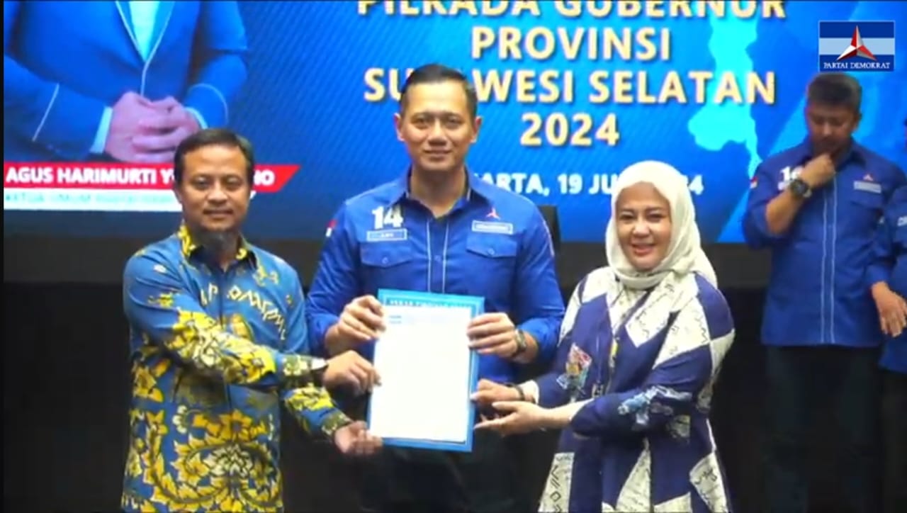 AHY Serahkan Rekomendasi Demokrat ke Andi Sudirman Sulaiman-Fatmawati Rusdi untuk Pilgub Sulsel