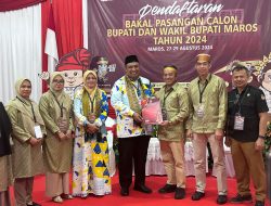 Pendaftar Pertama di KPU Maros, Chaidir-Suhartina Dikawal 16 Partai