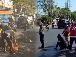 Kecelakaan di Jalan Nasional, Oli Tumpah dari Truk, Pengendara Motor Jatuh