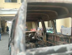 Angkot Dibakar Oknum Pendemo di Makassar, Polisi Temukan Arang Sisa Pembakaran