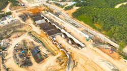 Proyek pembangunan Jalan Tol IKN Seksi 6B dan Akses Tol IKN 6C. ANTARA/HO - Kementerian PUPR