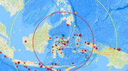 Data pusat gempa yang terjadi di Gorontalo. ANTARA/HO-BMKG