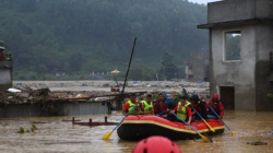 Hujan deras di seluruh Nepal telah memicu banjir dan tanah longsor, sementara upaya penyelamatan terus berlanjut, Sabtu (28/9/2024). ANTARA/Anadolu/py/am.