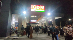 Suasana di RSKK setelah pasien yang diduga korban keracunan datang ke RSKK, Selasa (1/10/2024) malam. ANTARA/HO-warga Kediri
